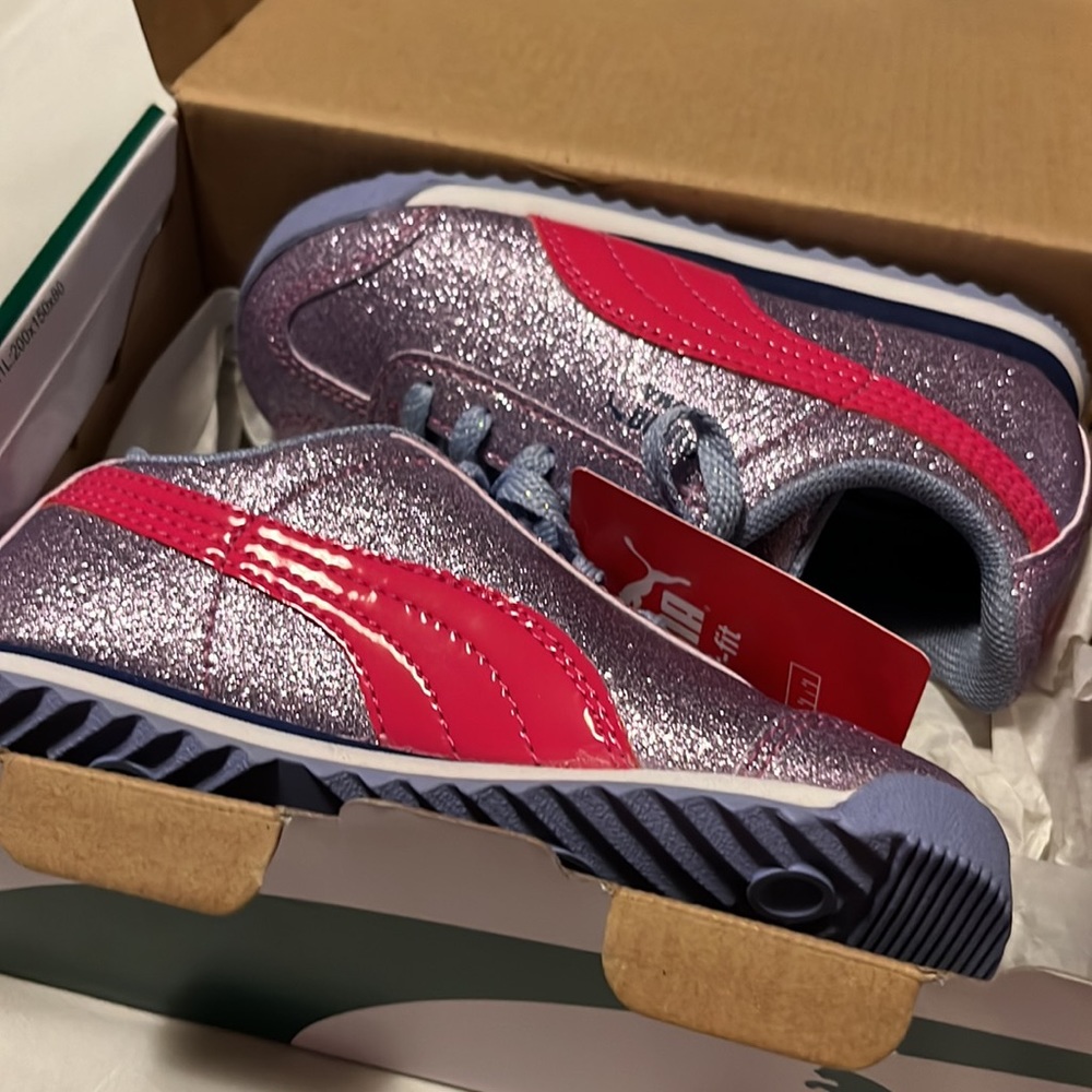 Puma Kids Glitter Sneakers - Pink and Purple